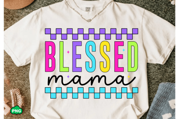 Checkered Blessed Mama Design for T-Shirt Designs