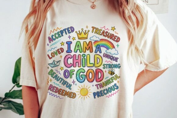 Child of God Christian Affirmation Png for T-Shirt Designs