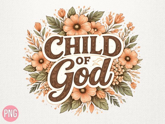 Child of God Floral PNG Shirt Design