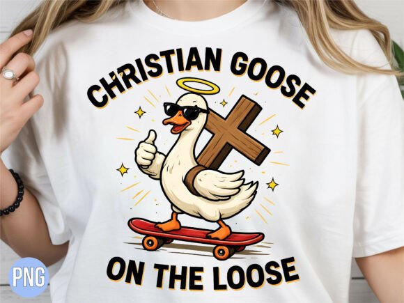 Christian Goose on Loose Skateboard PNG T-Shirt Designs