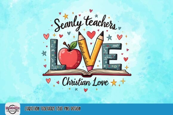 Christian Teachers Love PNG Design for T-Shirt Designs