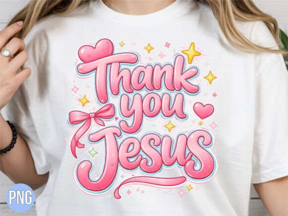 Christian Thank You Jesus Pink Heart PNG T-Shirt Designs