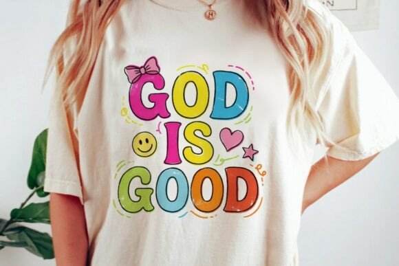 God is Good Happy Christian Design Png for T-Shirt Designs