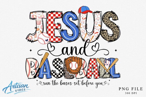 Jesus and Baseball PNG, Christian PNG T-Shirt Designs
