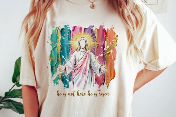 Jesus Christ Risen Vibrant Paint Png for T-Shirt Designs