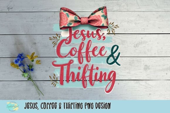 Jesus Coffee Thifting PNG Design for T-Shirt Designs