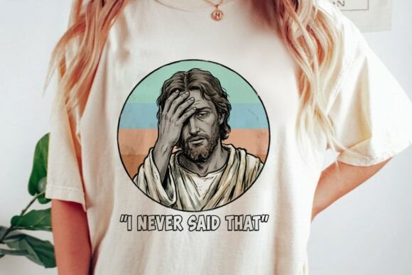 Jesus Facepalm I Never Said That Png for T-Shirt Designs