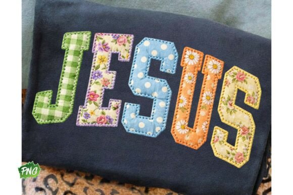 Jesus PNG, Faux Quilted Faux Png for T-Shirt Designs