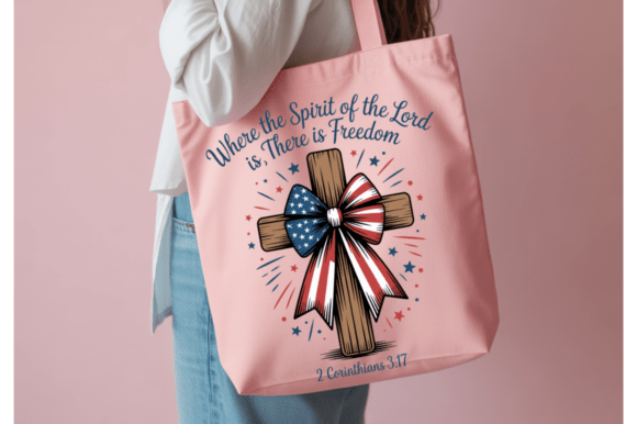 Retro American Flag Cross PNG, Christian T-Shirt Designs