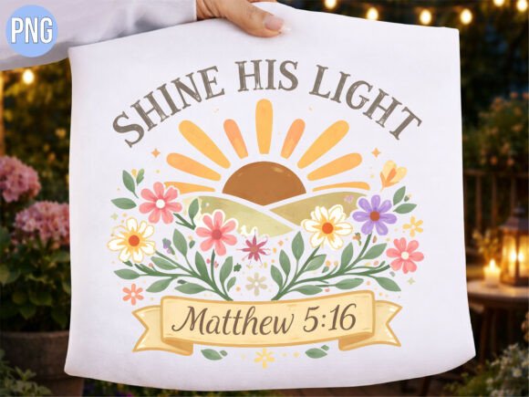 Shine His Light Matthew Sunset T-Shirt Designs