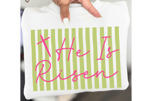 Striped He is Risen Christian Easter SVG for T-Shirt Designs