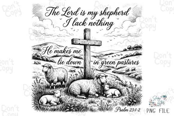 The Lord is, Christian Easter Sheep PNG for T-Shirt Designs