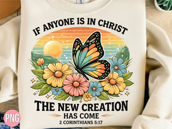 The New Christian Butterfly Sunset PNG for T-Shirt Designs