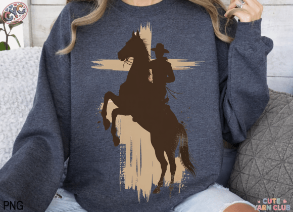 Western Christian Cowboy Png, Jesus PNG for T-Shirt Designs